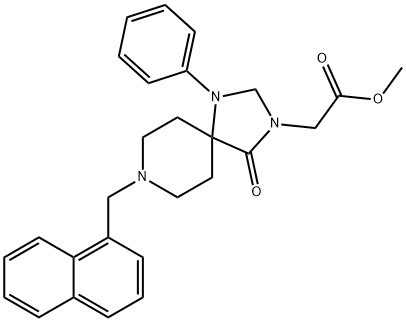 8-(1-NAPHTHALENYLMETHYL)-4-OXO-1-PHENYL-1,3,8-TRIAZASPIRO[4.5]DECANE-3-ACETIC ACID, METHYL ESTER Structural