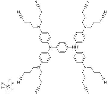 N,N,N'',N''-TETRAKIS[4-BIS(3-CYANOPROPYL)AMINOPHENYL]-P-PHENYLENEDIAMINIUM HEXAFLUOROPHOSPHATE Structural