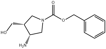 1-PYRROLIDINECARBOXYLIC ACID, 3-AMINO-4-(HYDROXYMETHYL)-, PHENYLMETHYL ESTER, (3R,4R)- Structural