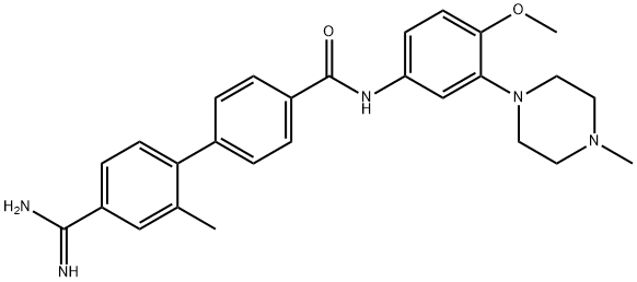 4'-CARBAMIMIDOYL-2'-METHYL-BIPHENYL-4-CARBOXYLIC ACID [4-METHOXY-3-(4-METHYL-PIPERAZIN-1-YL)-PHENYL]-AMIDE Structural