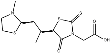 5-[1-METHYL-2-(3-METHYL-2-THIAZOLIDINYLIDENE)ETHYLIDENE]-4-OXO- 2-THIOXO-3- THIAZOLIDINEACETIC ACID Structural