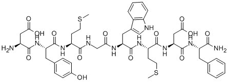 H-ASP-TYR-MET-GLY-TRP-MET-ASP-PHE-NH2 Structural