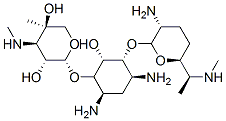 (2R,3R,4R,5R)-2-[(1S,2S,3R,4S,6R)-4,6-diamino-3-[(2R,3R,6S)-3-amino-6-[(1R)-1-methylaminoethyl]oxan-2-yl]oxy-2-hydroxy-cyclohexyl]oxy-5-methyl-4-methylamino-oxane-3,5-diol Structural