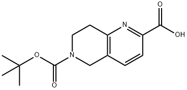 6-(TERT-BUTOXYCARBONYL)-5,6,7,8-TETRAHYDRO-1,6-NAPHTHYRIDINE-2-CARBOXYLIC ACID Structural