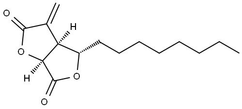 Furo(3,4-b)furan-2,6(3H,4H)-dione, dihydro-3-methylene-4-octyl-, (+-)- Structural