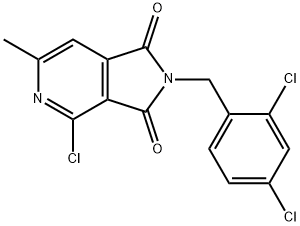 4-chloro-2-(2,4-dichlorobenzyl)-6-methyl-2,3-dihydro-1H-pyrrolo[3,4-c]pyridine-1,3-dione Structural