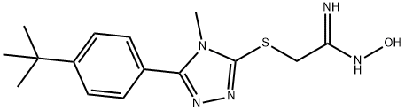 2-((5-[4-(TERT-BUTYL)PHENYL]-4-METHYL-4H-1,2,4-TRIAZOL-3-YL)THIO)-N'-HYDROXYETHANIMIDAMIDE Structural