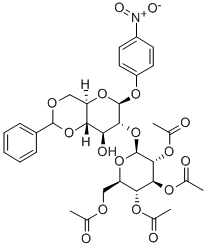 4-Nitrophenyl2-O-(2,3,4,6-tetra-O-acetyl-b-D-glucopyranosyl)-4,6-O-benzylidene-b-D-glucopyranoside