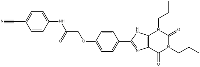 8-[4-[((4-Cyanophenyl)carbamoylmethyl)oxy]phenyl]-1,3-di(n-propyl)xanthine  hydrate Structural