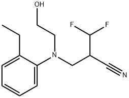 2-[[(2-ethylphenyl)(2-hydroxyethyl)amino]methyl]-3,3-difluoro-Propanenitrile Structural Picture