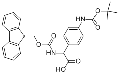 (4-TERT-BUTOXYCARBONYLAMINO-PHENYL)-[(9H-FLUOREN-9-YLMETHOXYCARBONYLAMINO)]-ACETIC ACID Structural