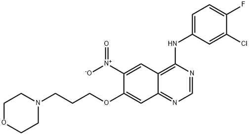 N-(3-chloro-4-fluorophenyl)-7-(3-Morpholino
propoxy)-6-nitroquinazolin-4-aMine Structural