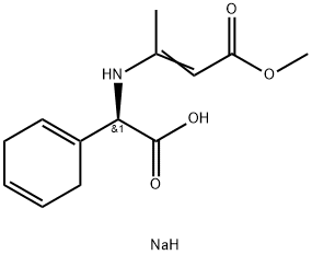 (R)-(+)-alpha-[(3-Methoxy-1-methyl-3-oxo-1-propenyl)amino]-1,4-cyclohexadiene-1-acetic acid sodium salt Structural