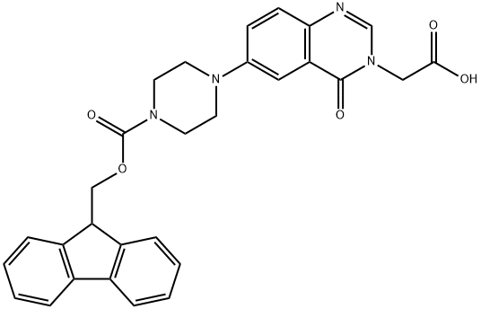 6-(N-FMOC-PIPERAZIN-1-YL)-4(3H)-QUINAZOLINONE-3-ACETIC ACID Structural