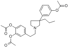 4-(2-(3-(m-Hydroxyphenyl)-3-propyl-1-pyrrolidinyl)ethyl)pyrocatechol t riacetate Structural