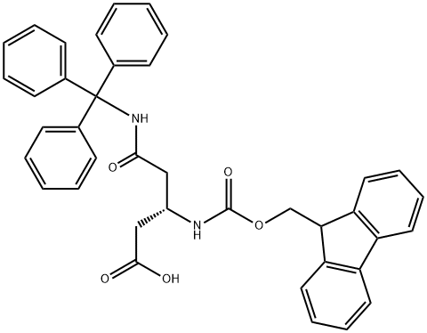 (3S)-3-(9H-Fluoren-9-ylmethoxycarbonylamino)-5-oxo-5-[tri(phenyl)methylamino]pentanoic acid Structural