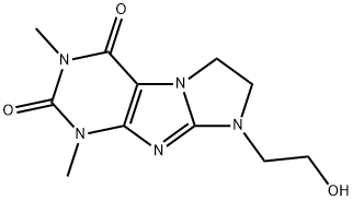 2,3,4,6,7,8-Hexahydro-1,3-dimethyl-8-hydroxyethyl-1H-imidazo(2,1-f)pur ine-2,4-dione Structural