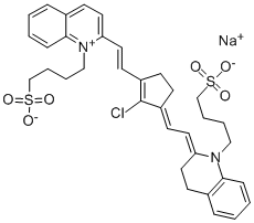 2-[2-[2-CHLORO-3-[2-[1,3-DIHYDRO-1-(4-SULFOBUTYL-2H-QUINOLINYLIDENE) ETHYLIDENE]-1-CYCLOPENTENE-1-YL]ETHENYL]-1(4-SULFOBUTYL)QUINOLINIUM], INNER SALT, MONOSODIUM SALT