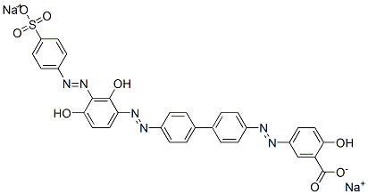 disodium 5-[[4'-[[2,4-dihydroxy-3-[(4-sulphonatophenyl)azo]phenyl]azo][1,1'-biphenyl]-4-yl]azo]salicylate Structural