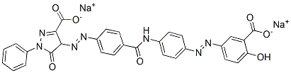 4-[[4-[[[4-[(3-Carboxy-4-hydroxyphenyl)azo]phenyl]amino]carbonyl]phenyl]azo]-4,5-dihydro-5-oxo-1-phenyl-1H-pyrazole-3-carboxylic acid disodium salt