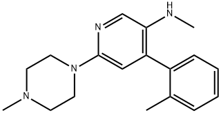 3-PYRIDINAMINE, N-METHYL-4-(2-METHYLPHENYL)-6-(4-METHYL-1-PIPERAZINYL)- Structural Picture