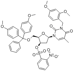 2,4(1H,3H)-PYRIMIDINEDIONE,1-[5-O-[BIS(4-METHOXYPHENYL)PHENYLMETHYL]-2-DEOXY-3-O-[(4-NITROPHENYL)SULFONYL]-BETA-D-THREO-PENTOFURANOSYL]-3-[(2,4-DIMETHOXYPHENYL)METHYL]-5-METHYL-