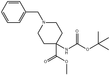 1-BENZYL-4-N-BOC-AMINO-PIPERIDINE-4-CARBOXYLIC ACID METHYL ESTER
 Structural