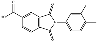 2-(3,4-DIMETHYL-PHENYL)-1,3-DIOXO-2,3-DIHYDRO-1H-ISOINDOLE-5-CARBOXYLIC ACID Structural