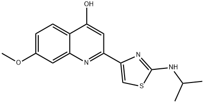 2-(2-ISOPROPYLAMINO-THIAZOL-4-YL)-7-METHOXY-QUINOLIN-4-OL
 Structural