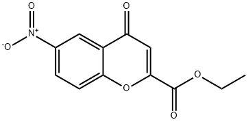 4H-1-BENZOPYRAN-2-CARBOXYLIC ACID, 6-NITRO-4-OXO-, ETHYL ESTER Structural