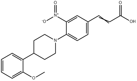 3-[4-[4-(2-METHOXYPHENYL)PIPERIDINO]-3-NITROPHENYL]ACRYLIC ACID Structural