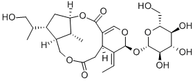 4-Ethylidene-3-(β-D-glucopyranosyloxy)-3,4,4a,5,9,10,11,12-octahydro-10-(2-hydroxy-1-methylethyl)-15-methyl-9,12-methano-6H,8H,14H-pyrano[3,4-c][1,7]dioxacyclododecin-6,14-dione Structural