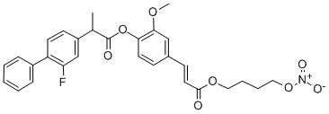 2-FLUORO-ALPHA-METHYL-2-METHOXY-4-[(1E)-3-[4-(NITROOXY)BUTOXY]-3-OXO-1-PROPENYL]PHENYL ESTER, [1,1'-BIPHENYL]-4-ACETIC ACID Structural