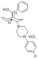 Bicyclo(3.3.1)nonan-9-ol, 2-(4-(4-fluorophenyl)-1-piperazinyl)-9-pheny l-, monohydrochloride