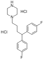 1-(4,4-Bis(p-fluorophenyl)butyl)piperazine dihydrochloride Structural