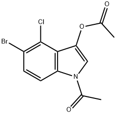 1-Acetyl-5-bromo-4-chloro-1H-indol-3-yl acetate Structural Picture