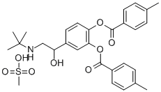 (tert-butyl)[beta-hydroxy-3,4-bis(p-toluoyloxy)phenethyl]ammonium methanesulphonate Structural