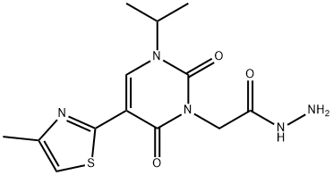 2-[3-ISOPROPYL-5-(4-METHYL-1,3-THIAZOL-2-YL)-2,6-DIOXO-1,2,3,6-TETRAHYDROPYRIMIDIN-1-YL]ETHANOHYDRAZIDE Structural