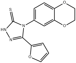 4-(2,3-DIHYDRO-1,4-BENZODIOXIN-6-YL)-5-(2-FURYL)-4H-1,2,4-TRIAZOLE-3-THIOL Structural