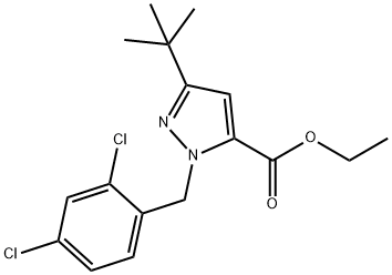 ETHYL 3-(TERT-BUTYL)-1-(2,4-DICHLOROBENZYL)-1H-PYRAZOLE-5-CARBOXYLATE Structural