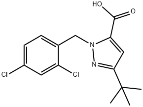 3-(TERT-BUTYL)-1-(2,4-DICHLOROBENZYL)-1H-PYRAZOLE-5-CARBOXYLIC ACID Structural