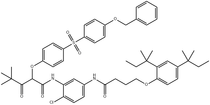 N-(5-((4-(2,4-Bis(1,1-dimethylpropyl)phenoxy)-1-oxobutyl)amino)-2-chlorophenyl)-4,4-dimethyl-3-oxo-2-(4-((4-(phenylmethoxy)phenyl)sulphonyl)phenoxy)valeramide