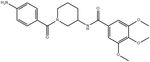 N-(1-(p-Aminobenzoyl)-3-piperidyl)-3,4,5-trimethoxybenzamide hydrate Structural