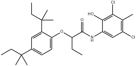 2-[2,4-Bis(tert-pentyl)phenoxy]-N-(3,5-dichloro-2-hydroxy-p-tolyl)butyramide Structural