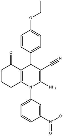 2-amino-4-(4-ethoxyphenyl)-1-{3-nitrophenyl}-5-oxo-1,4,5,6,7,8-hexahydro-3-quinolinecarbonitrile