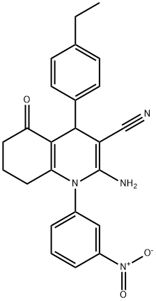 2-amino-4-(4-ethylphenyl)-1-{3-nitrophenyl}-5-oxo-1,4,5,6,7,8-hexahydro-3-quinolinecarbonitrile