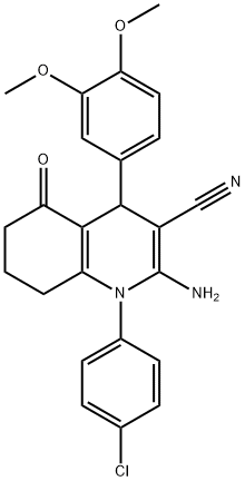 2-amino-1-(4-chlorophenyl)-4-(3,4-dimethoxyphenyl)-5-oxo-1,4,5,6,7,8-hexahydro-3-quinolinecarbonitrile