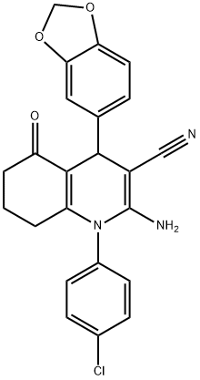 2-amino-4-(1,3-benzodioxol-5-yl)-1-(4-chlorophenyl)-5-oxo-1,4,5,6,7,8-hexahydro-3-quinolinecarbonitrile