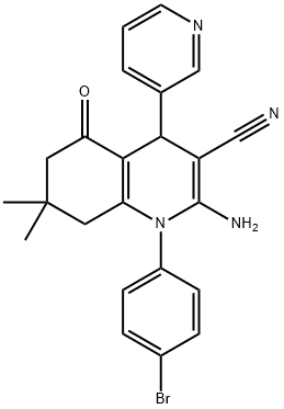 2-amino-1-(4-bromophenyl)-7,7-dimethyl-5-oxo-4-(3-pyridinyl)-1,4,5,6,7,8-hexahydro-3-quinolinecarbonitrile