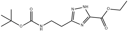 Ethyl 3-(2-((tert-butoxycarbonyl)amino)ethyl)-1H-1,2,4-triazole-5-carboxylate Structural